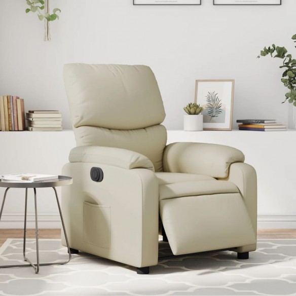 Fauteuil inclinable électrique Crème Similicuir