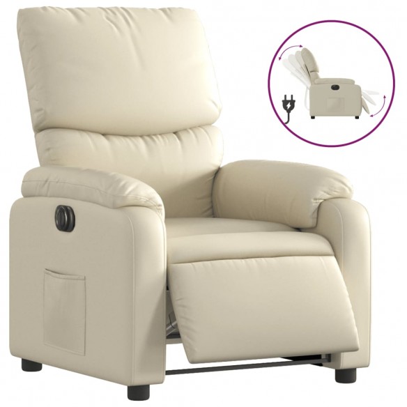 Fauteuil inclinable électrique Crème Similicuir