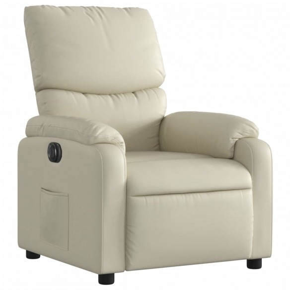 Fauteuil inclinable électrique Crème Similicuir