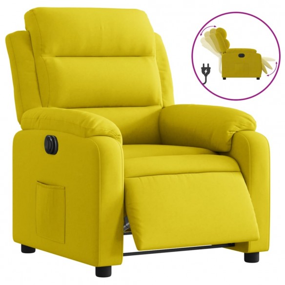 Fauteuil inclinable électrique jaune velours