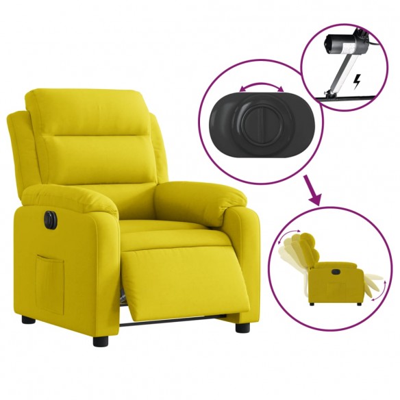 Fauteuil inclinable électrique jaune velours