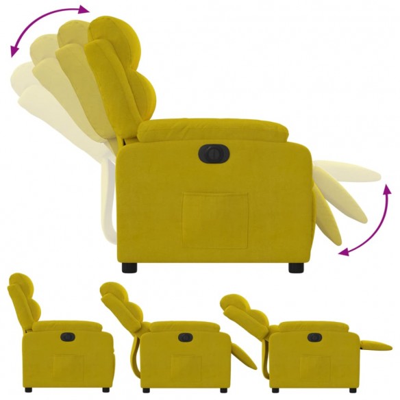 Fauteuil inclinable électrique jaune velours