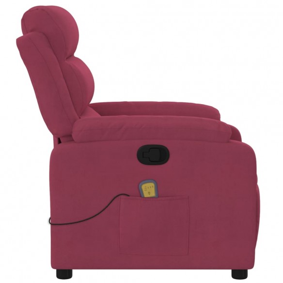 Fauteuil de massage inclinable rouge bordeaux velours