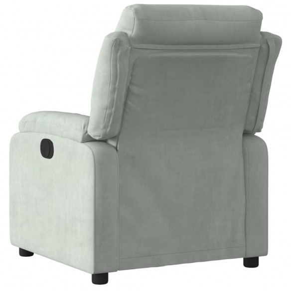 Fauteuil inclinable gris clair velours