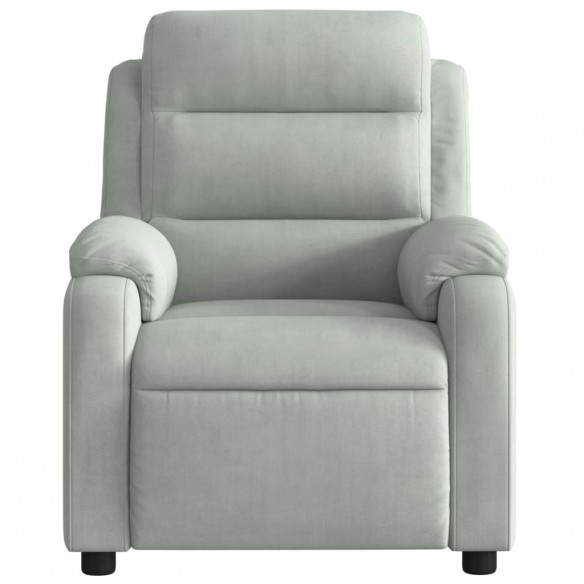 Fauteuil inclinable gris clair velours