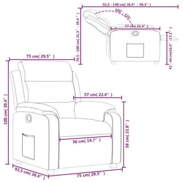 Fauteuil inclinable gris clair velours