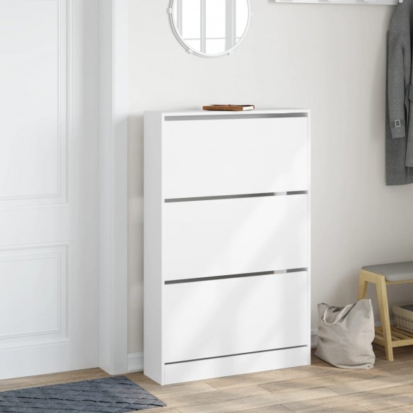 Armoire à chaussures blanc 80x21x125,5 cm bois d'ingénierie