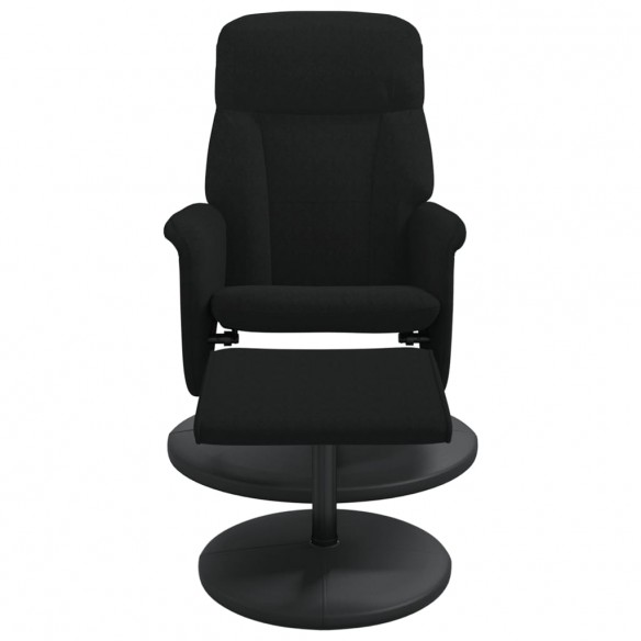 Fauteuil inclinable avec repose-pied noir velours