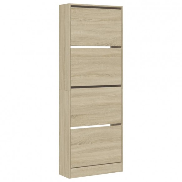 Armoire à chaussures chêne sonoma 60x21x163,5cm bois ingénierie