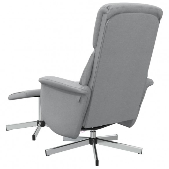 Fauteuil inclinable avec repose-pied gris clair tissu