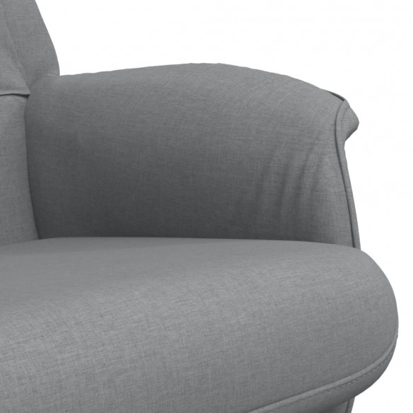 Fauteuil inclinable avec repose-pied gris clair tissu