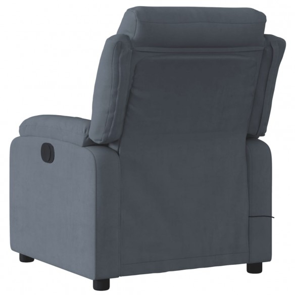 Fauteuil inclinable de massage électrique gris foncé velours