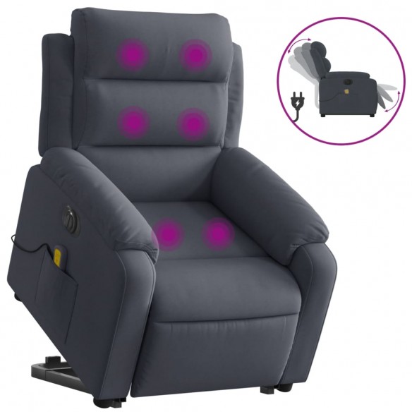 Fauteuil inclinable de massage électrique gris foncé velours