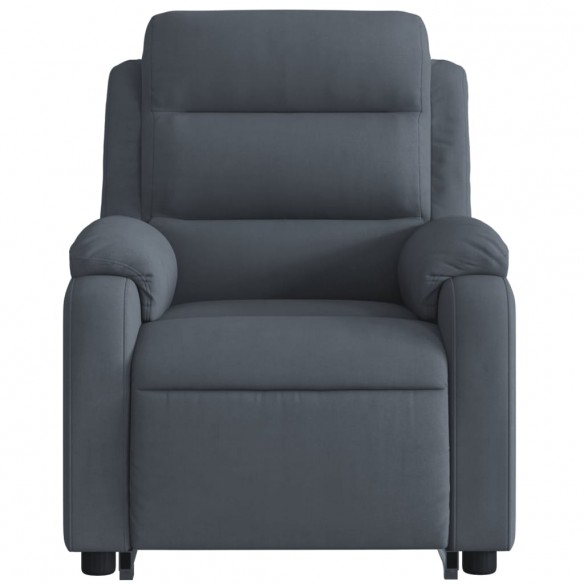 Fauteuil inclinable de massage électrique gris foncé velours