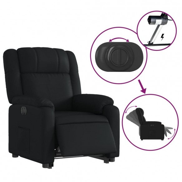 Fauteuil inclinable électrique noir similicuir