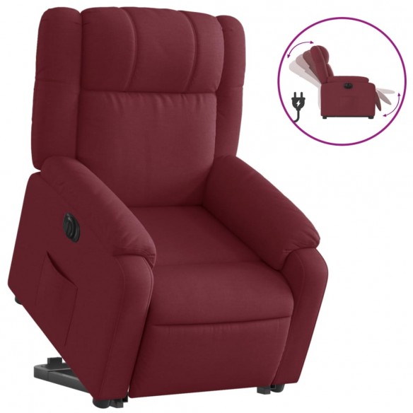 Fauteuil inclinable électrique rouge bordeaux tissu