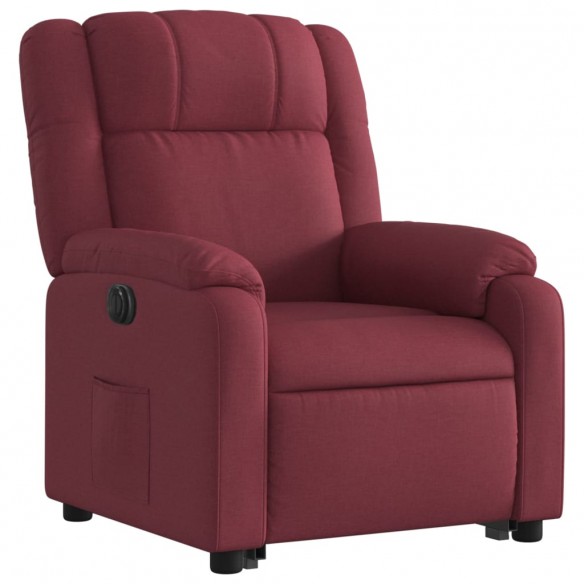 Fauteuil inclinable électrique rouge bordeaux tissu