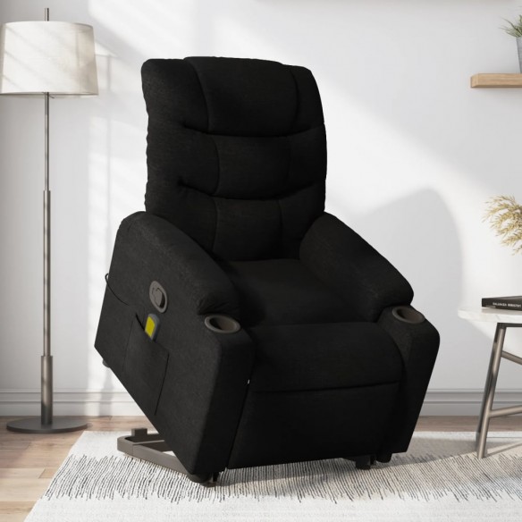 Fauteuil de massage inclinable Noir Tissu