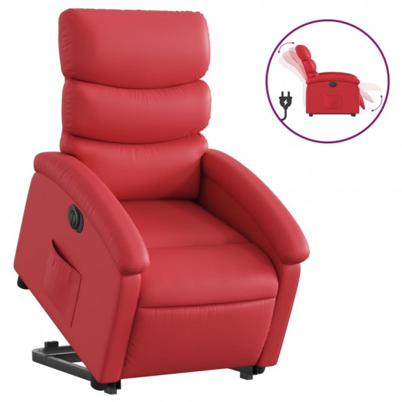 Fauteuil inclinable électrique rouge similicuir