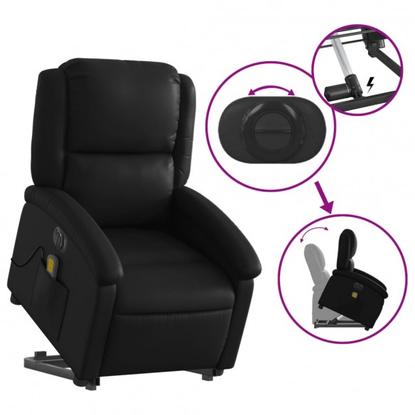 Fauteuil inclinable de massage électrique noir similicuir