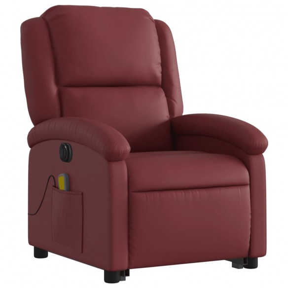 Fauteuil inclinable de massage électrique rouge bordeaux