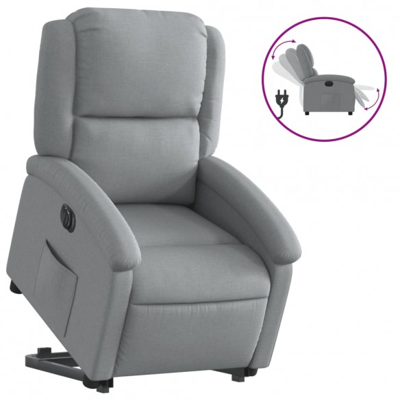 Fauteuil inclinable électrique gris clair tissu