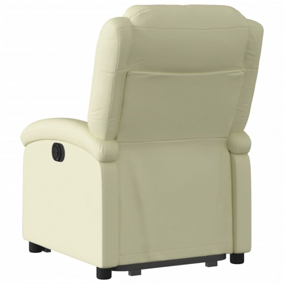 Fauteuil inclinable crème cuir véritable