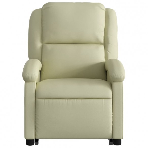 Fauteuil inclinable crème cuir véritable