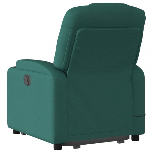 Fauteuil inclinable de massage électrique Vert foncé Tissu