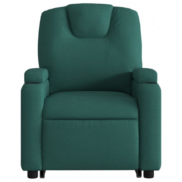 Fauteuil inclinable de massage électrique Vert foncé Tissu