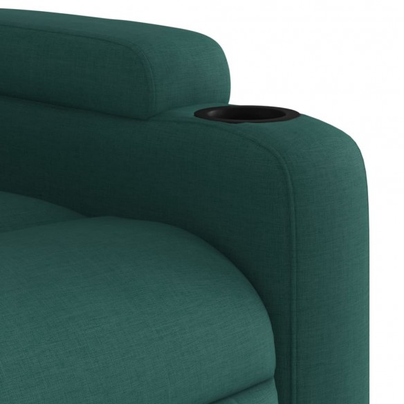 Fauteuil inclinable de massage électrique Vert foncé Tissu