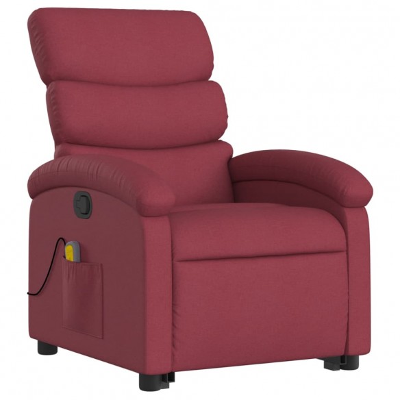 Fauteuil inclinable de massage Rouge bordeaux Tissu