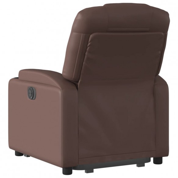 Fauteuil inclinable électrique marron similicuir