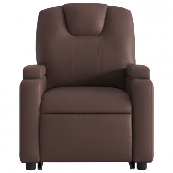 Fauteuil inclinable électrique marron similicuir