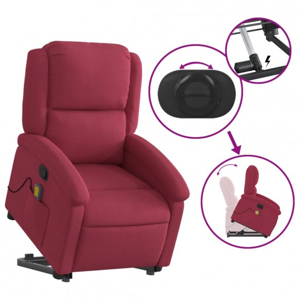 Fauteuil de massage inclinable Rouge bordeaux Velours