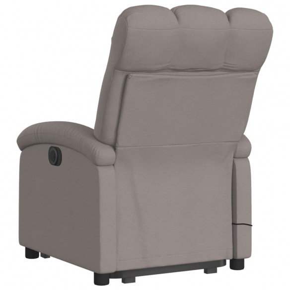 Fauteuil inclinable de massage électrique Taupe Tissu