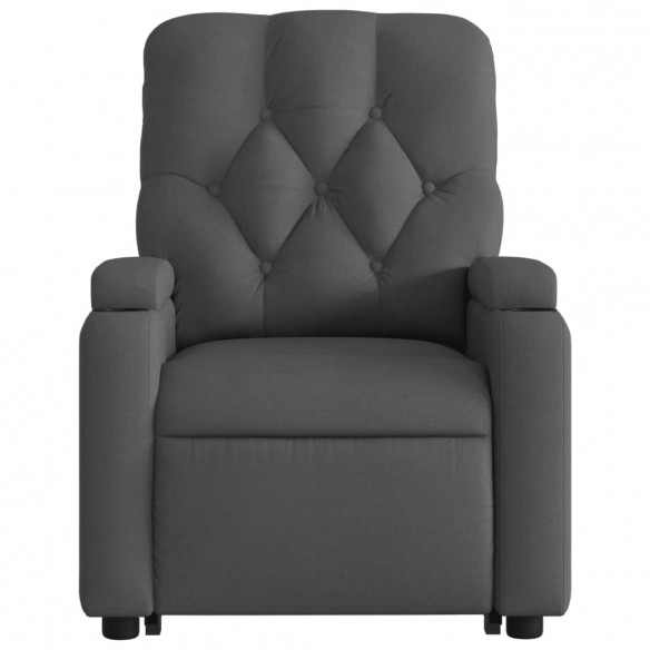 Fauteuil de massage inclinable Gris foncé Tissu