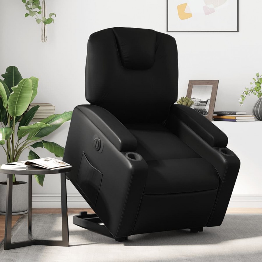 Fauteuil inclinable électrique noir similicuir