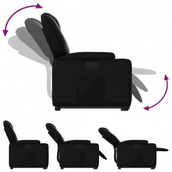 Fauteuil inclinable électrique noir similicuir