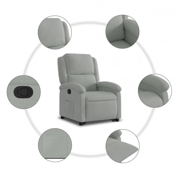 Fauteuil inclinable Gris clair Velours