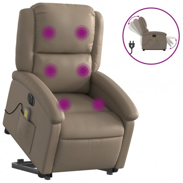 Fauteuil inclinable de massage électrique cappuccino similicuir