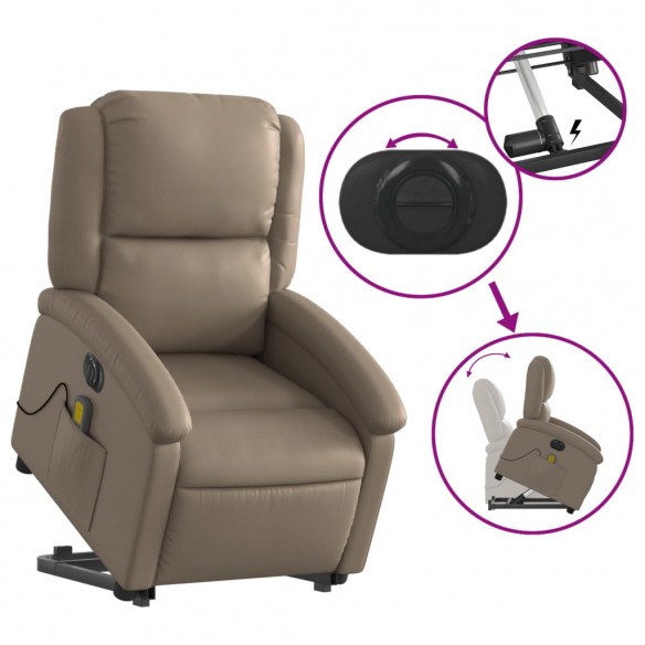 Fauteuil inclinable de massage électrique cappuccino similicuir