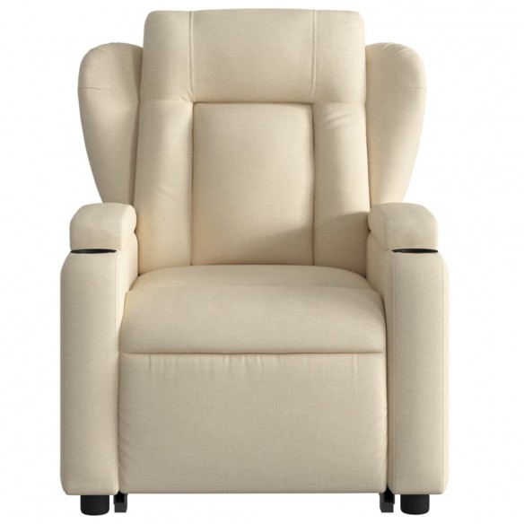 Fauteuil inclinable électrique crème tissu