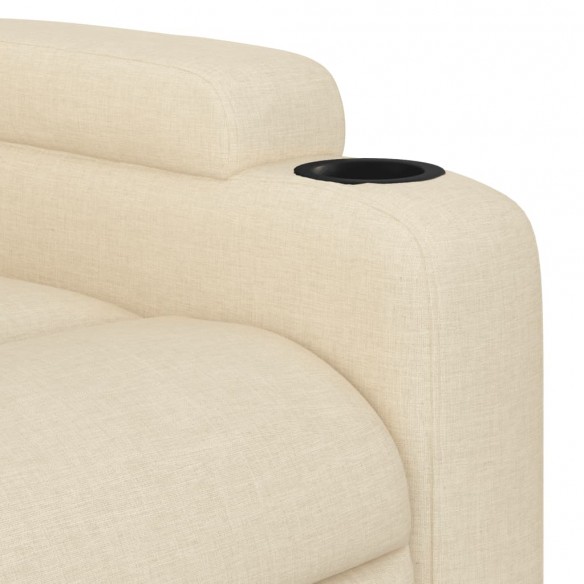 Fauteuil inclinable électrique crème tissu