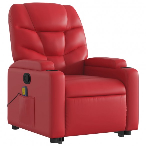 Fauteuil inclinable de massage Rouge Similicuir