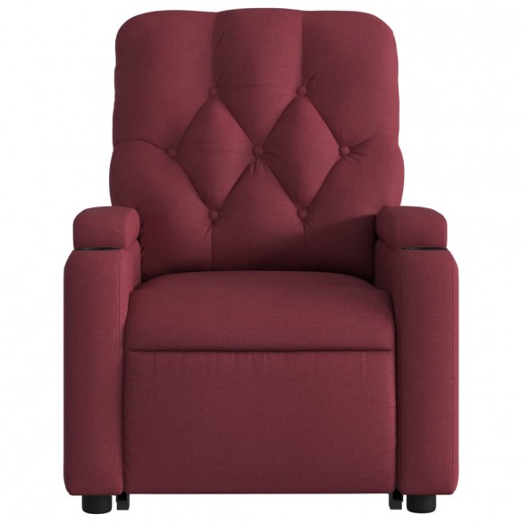 Fauteuil inclinable de massage électrique Rouge bordeaux Tissu