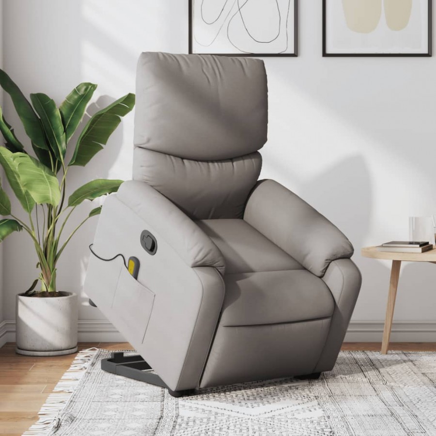 Fauteuil inclinable de massage Taupe Tissu