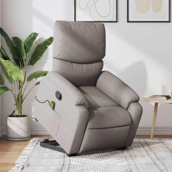 Fauteuil inclinable de massage Taupe Tissu