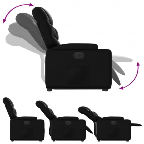 Fauteuil inclinable électrique noir similicuir