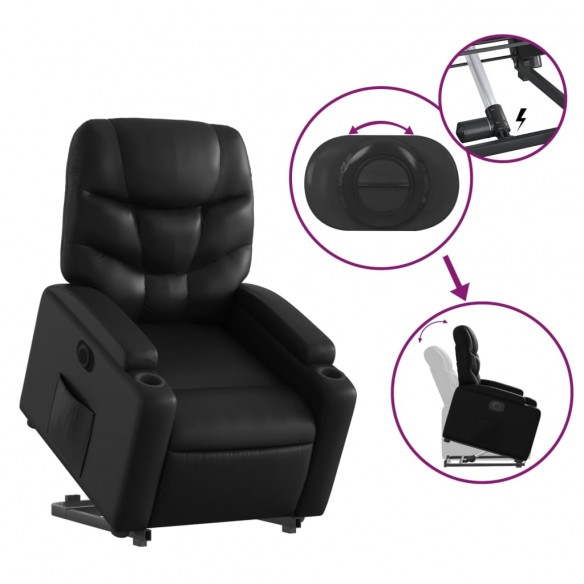 Fauteuil inclinable électrique noir similicuir